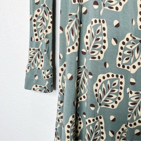 BODEN Collar Jersey True Wrap Stretch Leaf Midi Dress - Picture 10 of 13